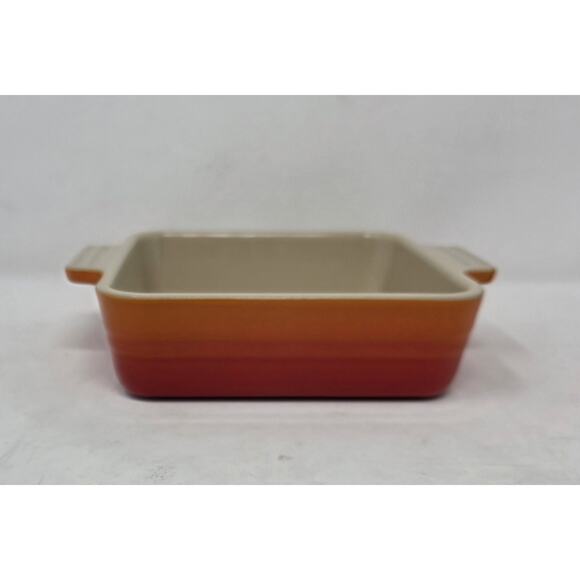 Le Creuset Flame Orange 6" Square Baking Dish Casserole Ombre - Picture 1 of 12